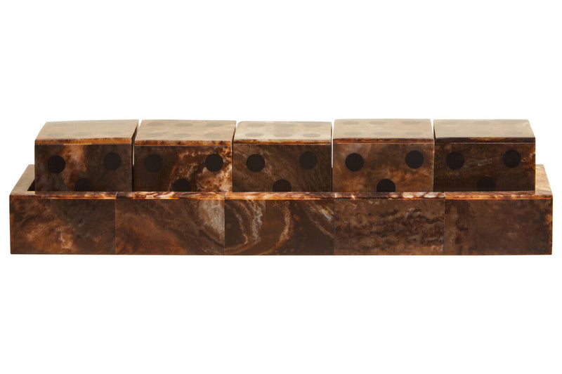 Churchill Games Brown And Black Finish Five Dice Set collectible from Orsina