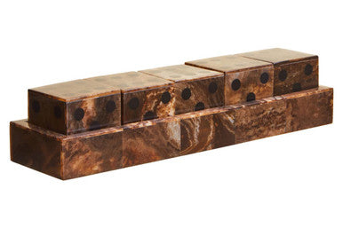 Churchill Games Brown And Black Finish Five Dice Set, rear view