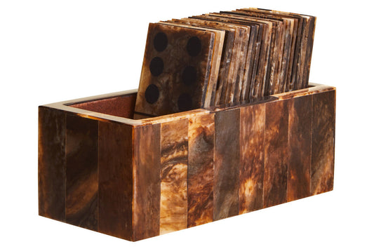 Churchill Games Brown and Black Finish Domino Set, alternate view