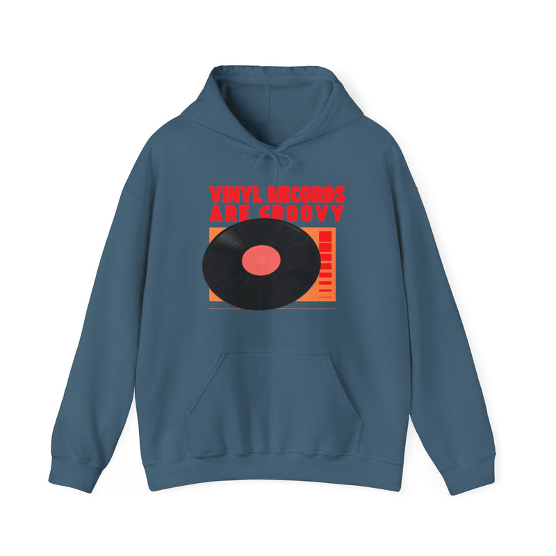 'Vinyl Records Are Groovy' Men's Hoodie, side angle