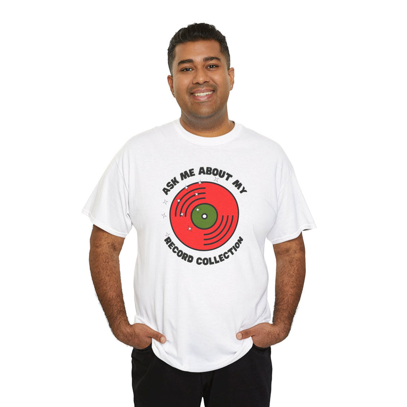 'Ask Me About My Record Collection' Men's T-Shirt, packaging shot