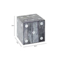 Churchill Games Grey Bone Dice Box with 5 Black Dice, packaging shot