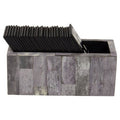 Churchill Games Grey Bone Domino Set with Black Dominoes, alternate view