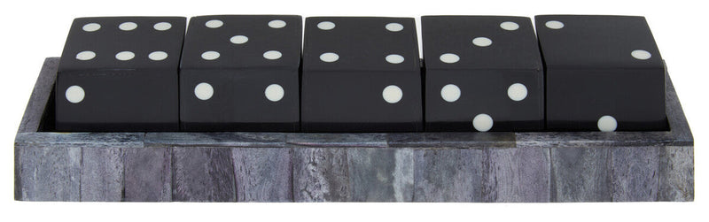 Churchill Games Grey Bone Dice Set with Black Dice collectible from Orsina