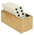 Churchill Games White and Gold Domino Set with White Dominoes, alternate view