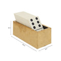 Churchill Games White and Gold Domino Set with White Dominoes, in display