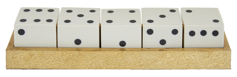 Churchill Games Gold Dice Set with 5 White Dice collectible from Orsina