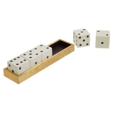 Churchill Games Gold Dice Set with 5 White Dice, alternate view