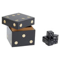 Churchill Games Black and Gold Dice Box with 5 Black Dice collectible from Orsina