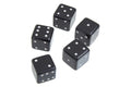 Churchill Games Black and Gold Dice Box with 5 Black Dice, rear view