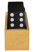 Churchill Games Gold Domino Set with Black Dominoes collectible from Orsina