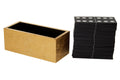 Churchill Games Gold Domino Set with Black Dominoes, close-up detail