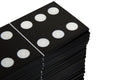 Churchill Games Gold Domino Set with Black Dominoes, rear view