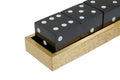 Churchill Games Gold Dice Set with 5 Black Dice, side angle