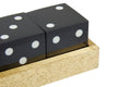 Churchill Games Gold Dice Set with 5 Black Dice, close-up detail