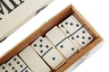 Churchill Games White and Black Domino Box, side angle