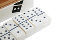 Churchill Games White and Black Domino Box, close-up detail