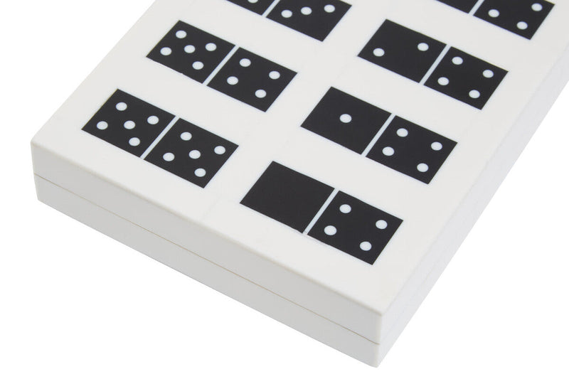 Churchill Games Black and White Domino Box Set, close-up detail
