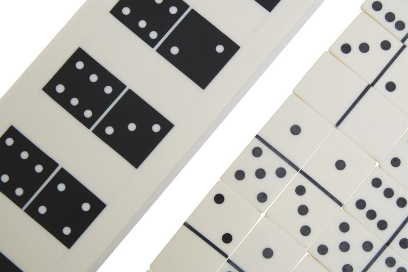 Churchill Games White and Black Finish Domino Box, side angle