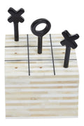Churchill Games Cream and Black Bone Noughts & Crosses, alternate view