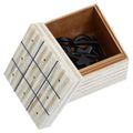 Churchill Games Cream and Black Bone Noughts & Crosses, close-up detail