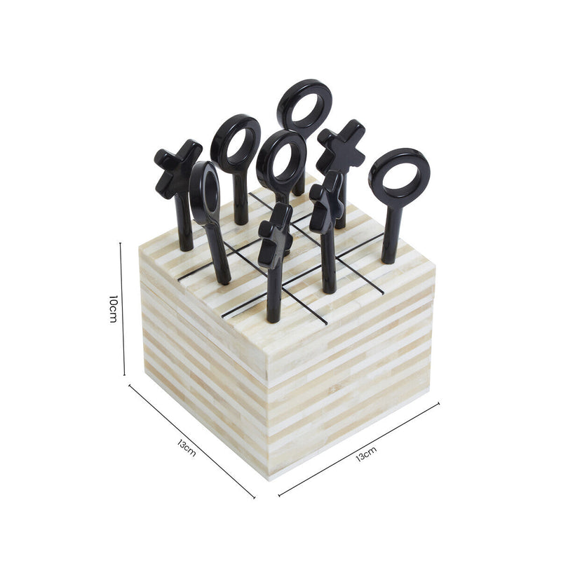 Churchill Games Cream and Black Bone Noughts & Crosses, additional view