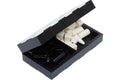 Churchill Games Small Black and White Foldable Chess Set, side angle