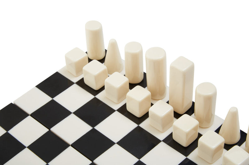 Churchill Games Small Black and White Foldable Chess Set, in display