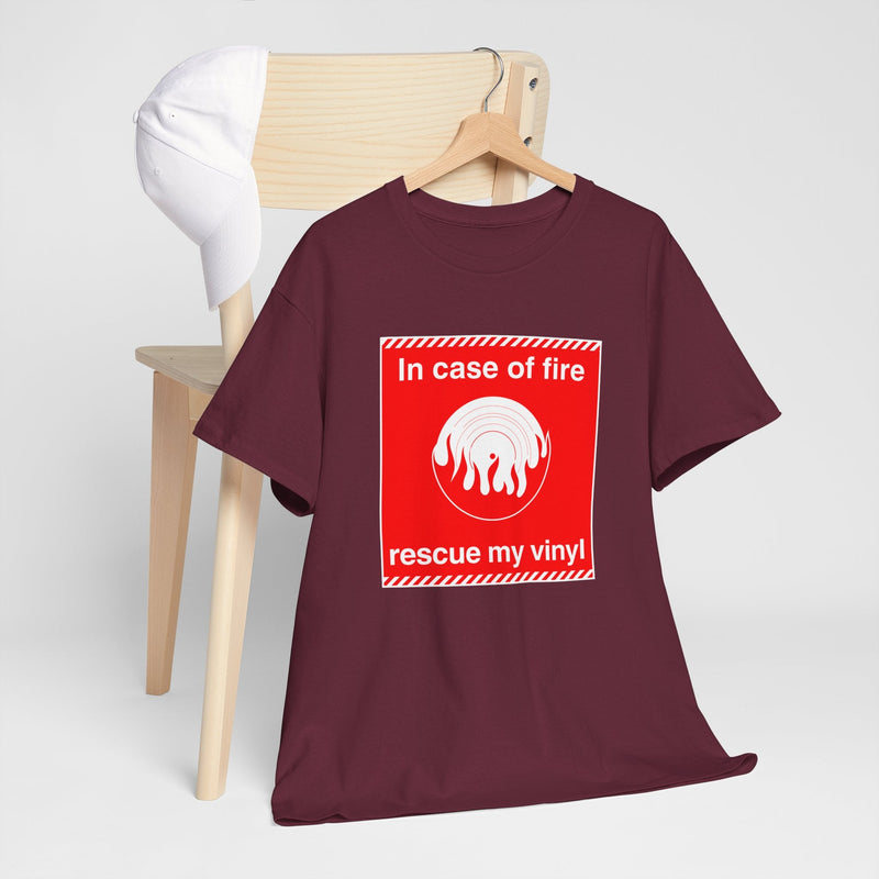 'In Case of Fire, Save My Vinyl' T-Shirt, product detail