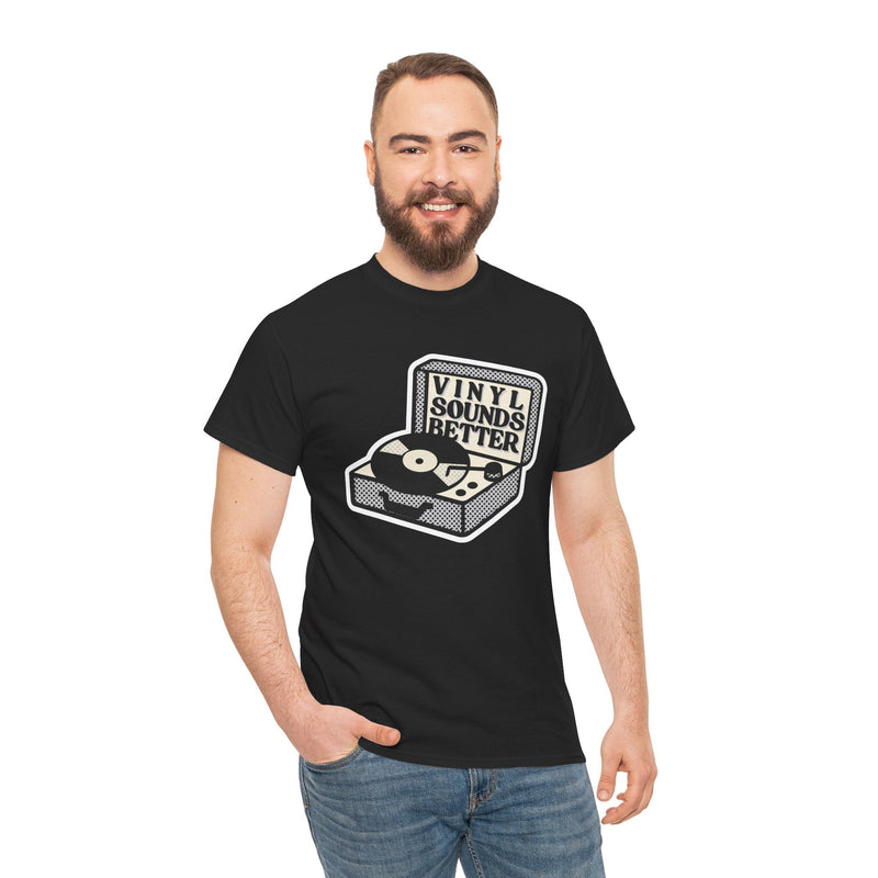 'Vinyl Sounds Better' T-Shirt, close-up detail