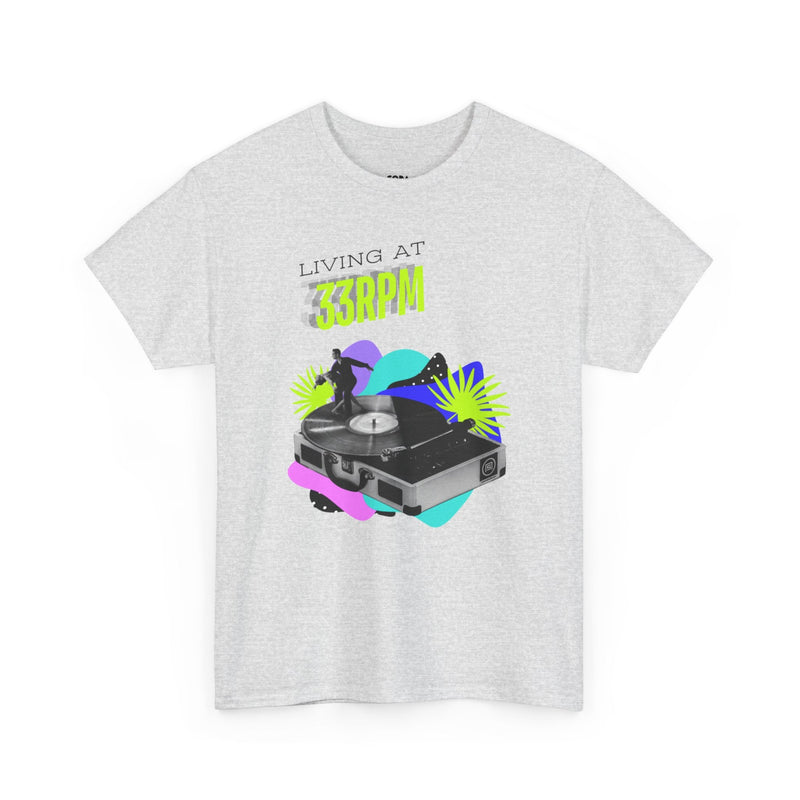 'Living at 33rpm' Flouro Men's T-Shirt, product detail