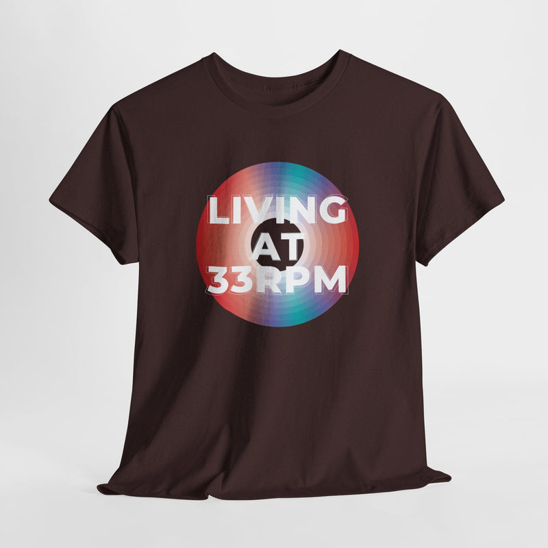 'Living at 33rpm' Men's Vinyl T-Shirt, product detail