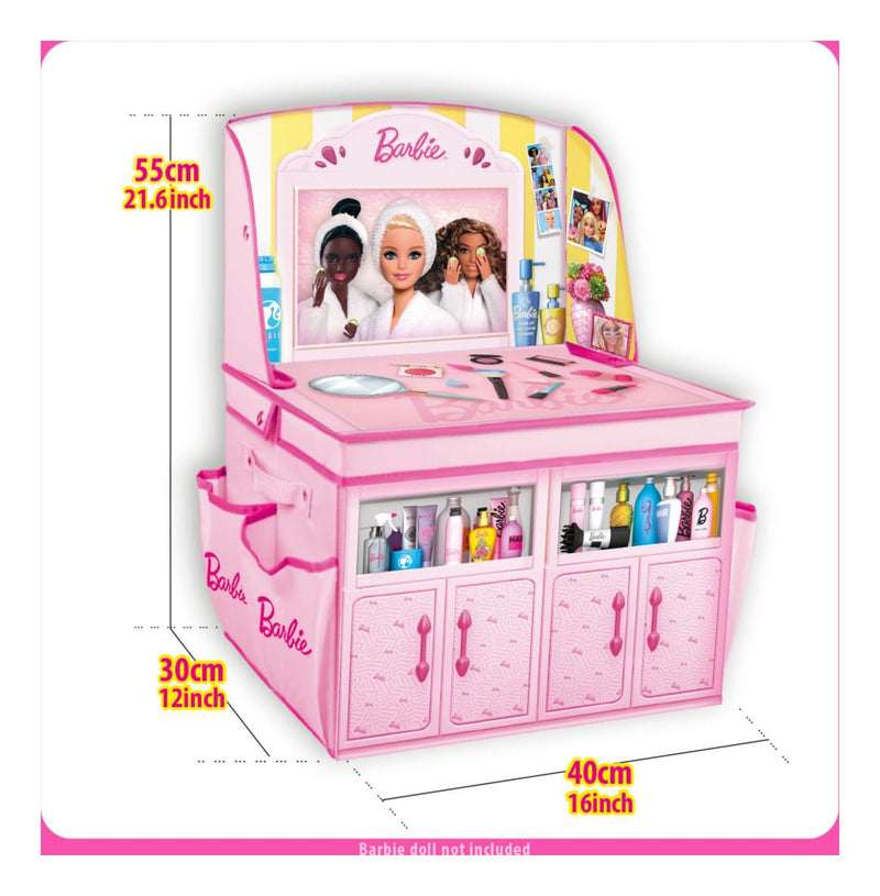 Barbie 2 in 1 Foldable Role Play Vanity Storage - Image