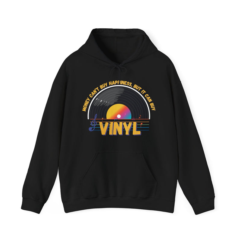 'Money Can't Buy Happiness, But It Can Buy Vinyl' Men's Hoodie, alternate view