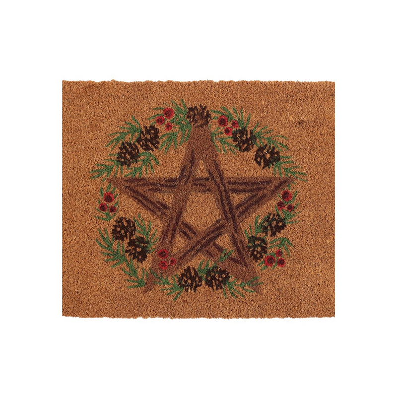 Natural Winter Solstice Pentagram Doormat