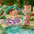 Sylvanian Families Deer Babies Floral Swing Set Toy for Ages 3 and Up, side angle