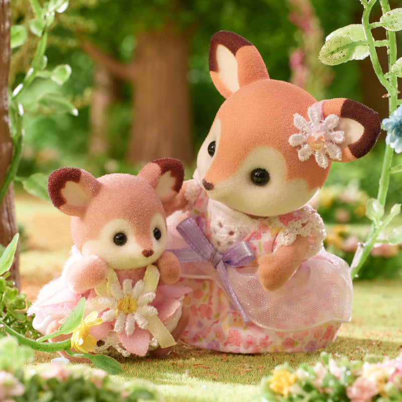 Sylvanian Families Deer Babies Floral Swing Set Toy for Ages 3 and Up, rear view