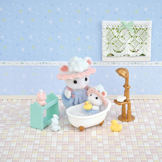 Sylvanian Families Bath Time Bubble Siblings Playset for Ages 3 and Up, alternate view