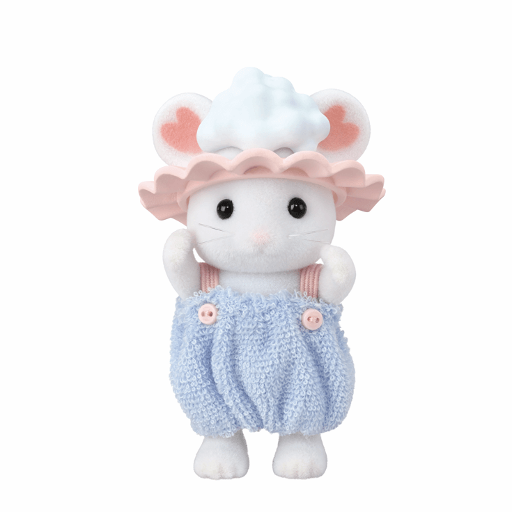 Sylvanian Families Bath Time Bubble Siblings Playset for Ages 3 and Up, close-up detail