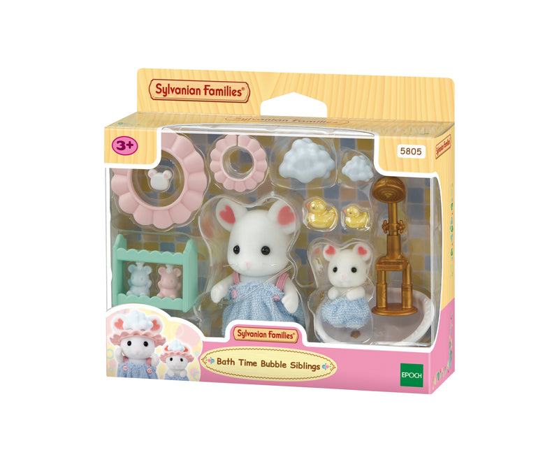 Sylvanian Families Bath Time Bubble Siblings Playset for Ages 3 and Up collectible from Curious Minds
