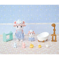 Sylvanian Families Bath Time Bubble Siblings Playset for Ages 3 and Up, side angle