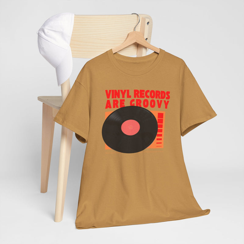 'Vinyl Records Are Groovy' Bold T-Shirt, alternate view