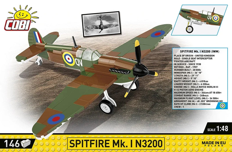 Cobi 5868 World War II Spitfire MK.I N3200 146 pcs