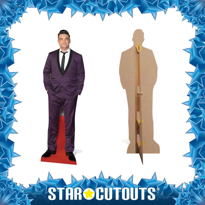 Robbie Williams - Purple Suit Height 185cm Lifesize Cardboard Cutout, side angle