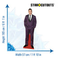 Robbie Williams - Purple Suit Height 185cm Lifesize Cardboard Cutout, alternate view