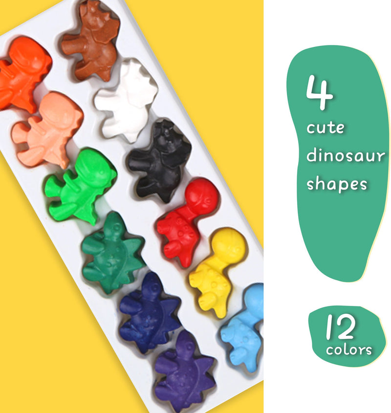 Colour Dinosaurs 12 Colours Beeswax Crayon - Image