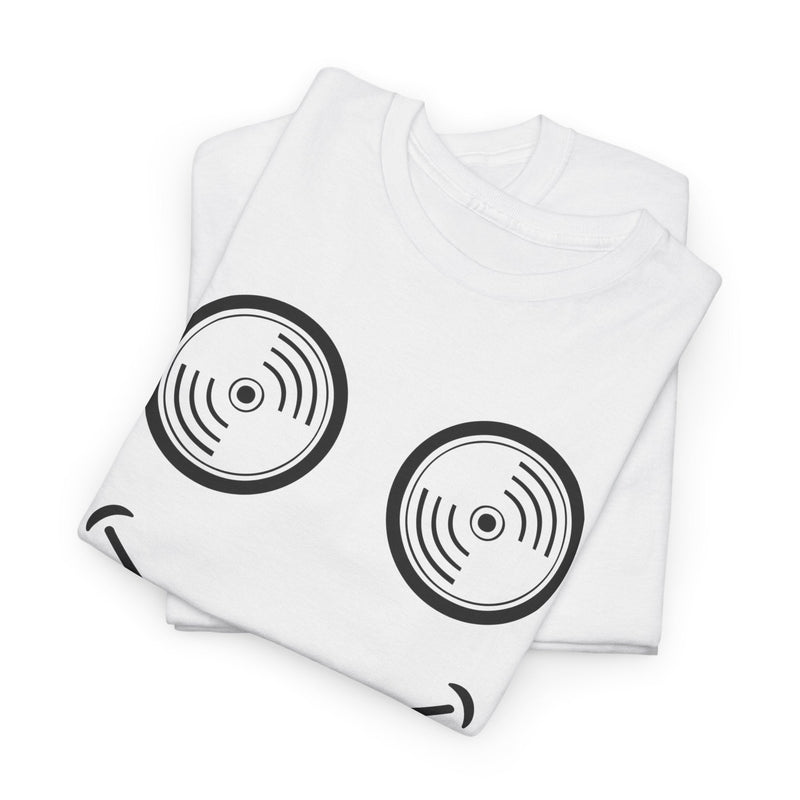 Vinyl Makes Me Happy Men's T-Shirt, size reference