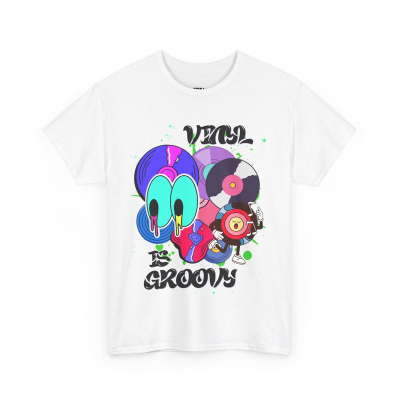 'Vinyl Is Groovy' Men's T-Shirt, rear view