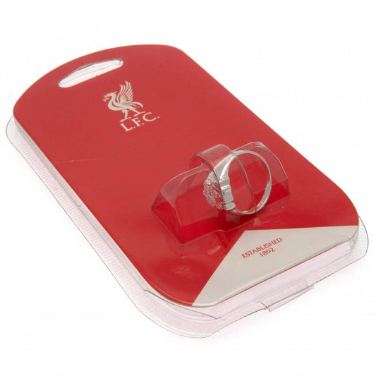 Liverpool FC Silver Plated Crest Ring Large, alternate view