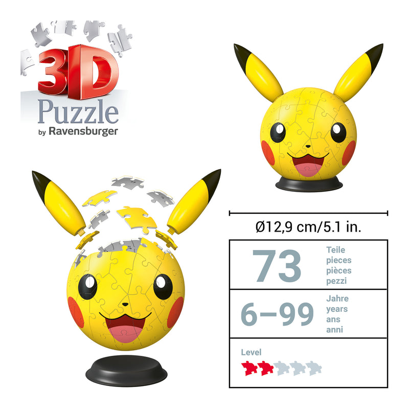 Pokemon Pikachu with Ears 72 Piece 3D Puzzle
